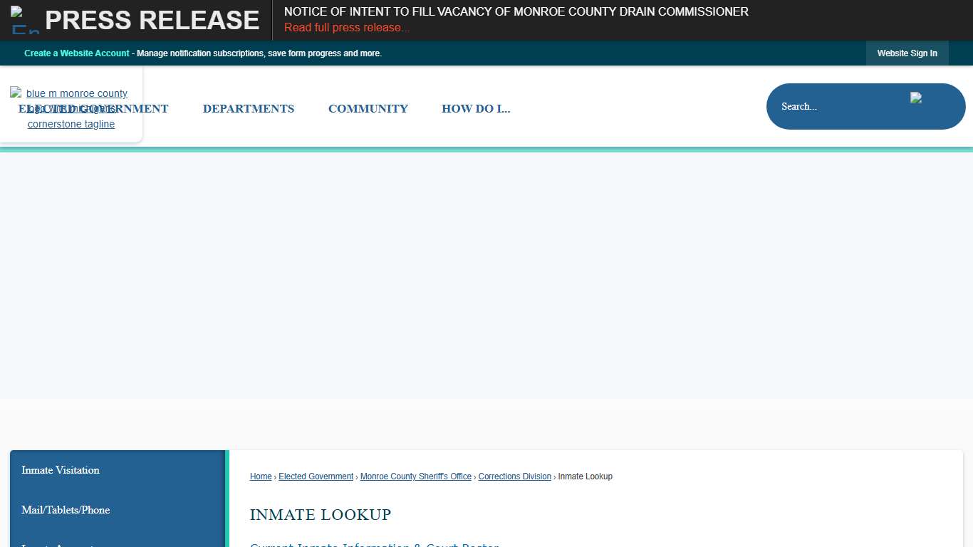 Inmate Lookup | Monroe County, MI